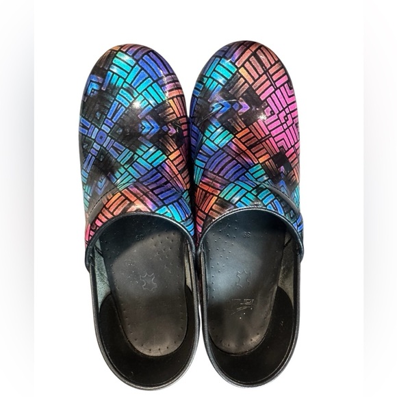 Dansko Professional Color Weave Patent Clogs Shoes Size EU 39, US 8.5-9 - Picture 12 of 13